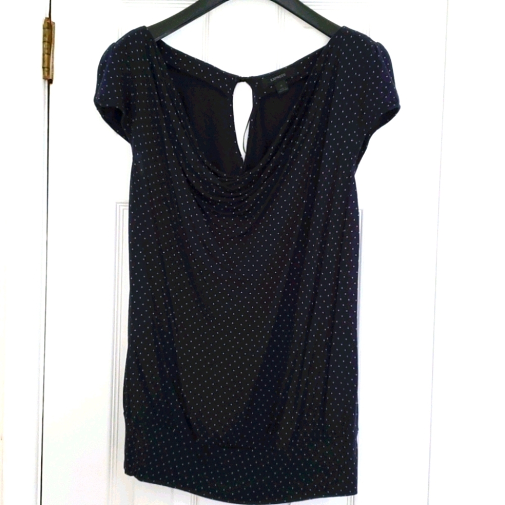 Express Polka Dot Short Sleeve Top